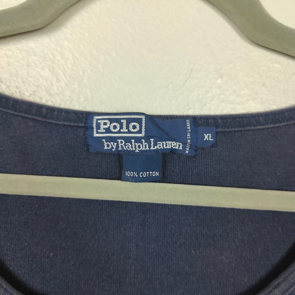 Vintage Polo Ralph Lauren Tank Top Mens XL Navy Blue Anchor Patch Nautical Prep - Picture 6 of 7